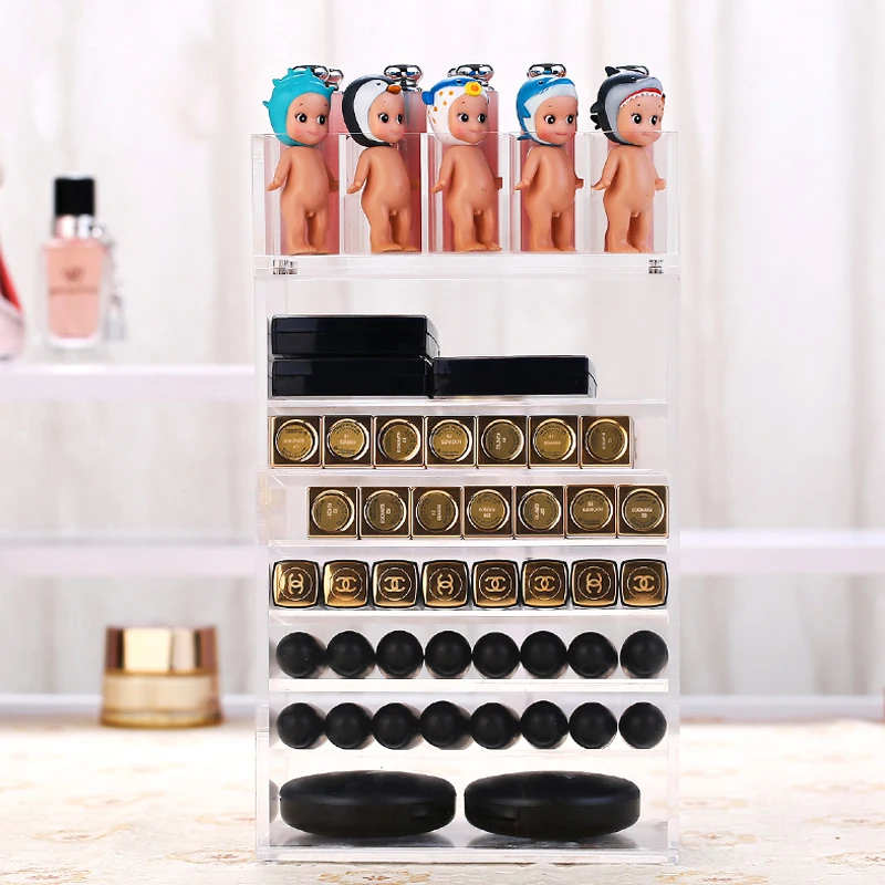 

Mordoa High Quality Clear Degree Makeup Storage Box mac Lipstick Holder Nail Polish Rack Cosmetic Organizer Desktop Makeup Box