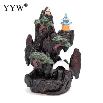 

Incense Burner Backflow Waterfall Incense Cone Holder Lofty Mountain And Flowing Water Exquisite Censer Home Aroma Smoke Burner