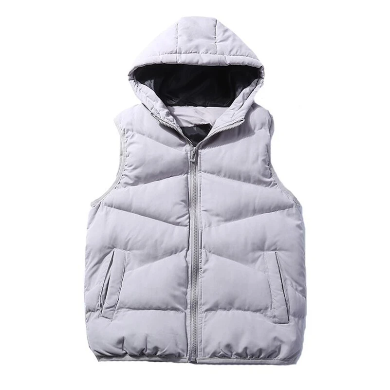

Men's Coats Vests New 2018 autumn and winter classic solid color high quality down jacket men's fashion casual hoodie vest Men