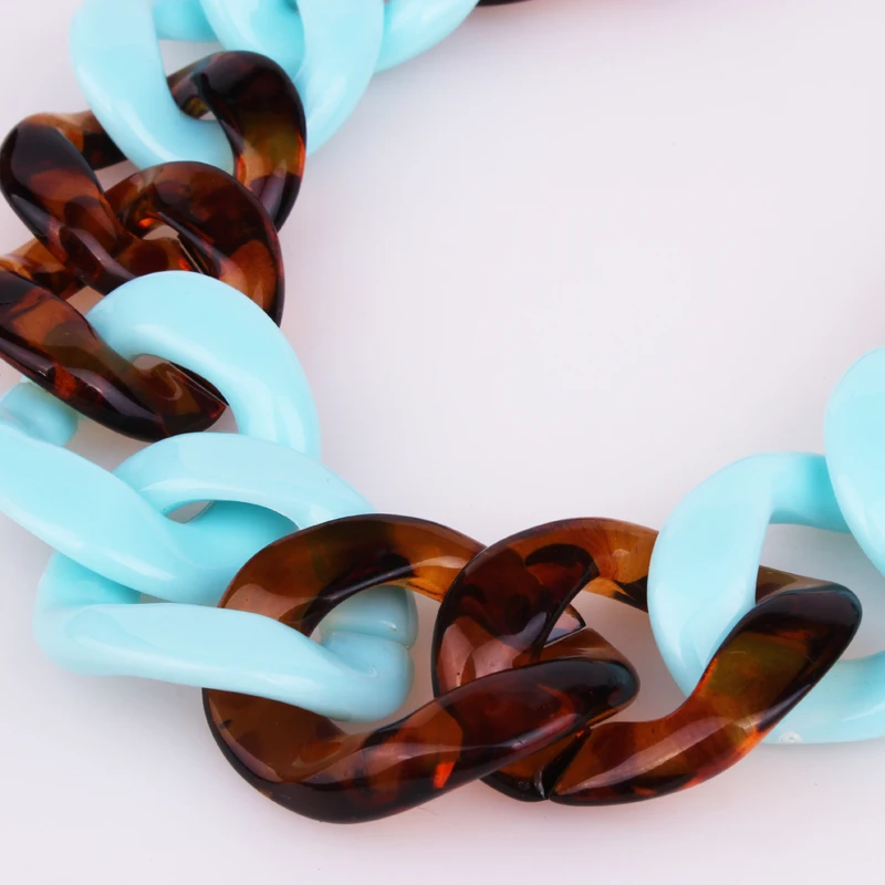 BOJIU New Fashion China chokers necklaces gothic necklaces for women resin link chain necklace NK1008 - Image 3