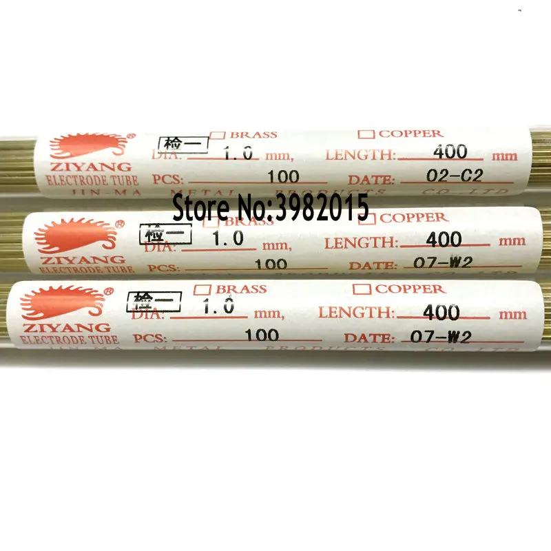 Drilling Brass Electrode Tube OD1.0*400mm Length Single Hole IDfor EDM Drilling Machine