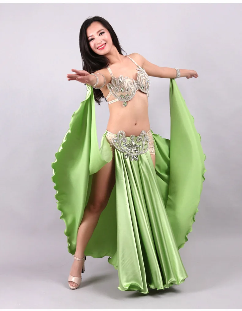 

Belly Dance Costume Set Bra + SKIRT Indian Bollywood Bellydance Performance 2piece