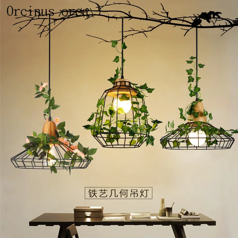Modern minimalist Garden Bar Restaurant lamp chandelier iron creative
