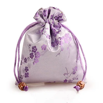 Вишневый цветок шелковая парча ткань веревка для подарочного пакета ювелирные изделия из Китая мешок высокого качества маленькие тканевые сумки упаковка 3 шт./партия