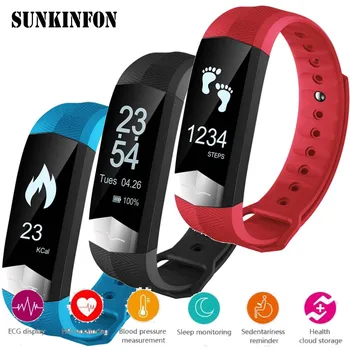 

CD01 ECG Blood Pressure Monitor Bluetooth Smart Wristband Sport Fitness Smart Band Bracelet Tracker for iPhone 7 Plus 6 6S Plus