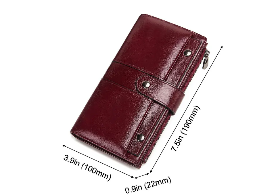 Women Clutch Wallet Genuine Leather Female Coin Purse Wallet Rfid Long Women Cell Phone Pocket Purses Card Holder For Money Bag
