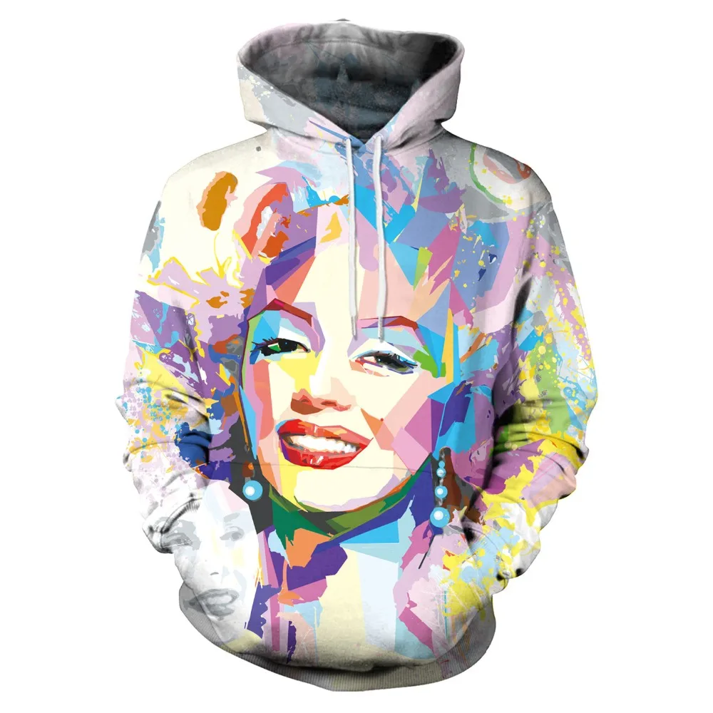 

Funny Autumn Winter Marilyn Monroe 3D Printed Long Sleeve Hoodie Men Women Streetwear Hip Hop Sportwear Hooded Pullover Coats