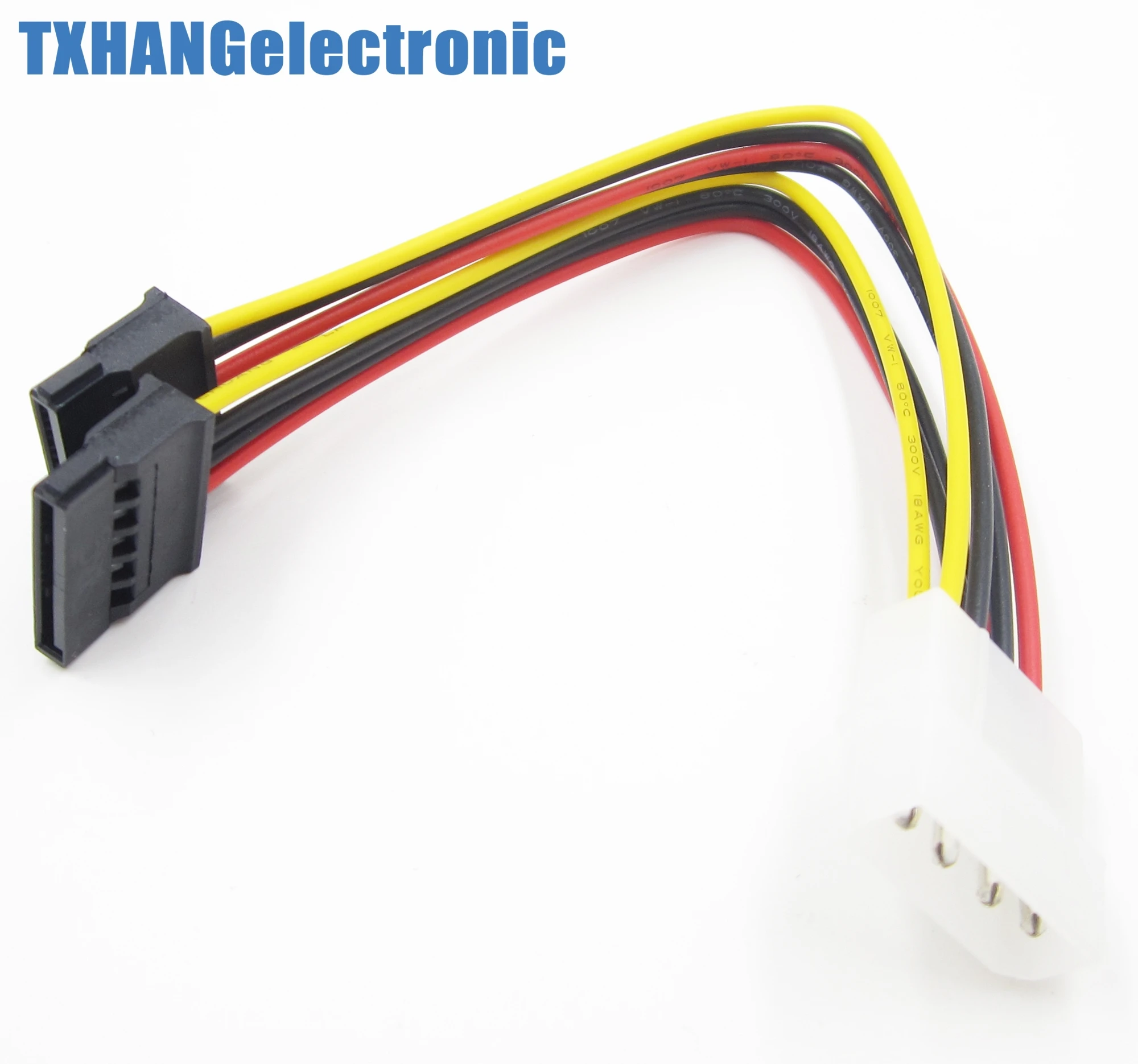 

10PCS 4 Pin IDE Molex to 2 Serial ATA SATA Hard Drive Power Adapter Cable wire
