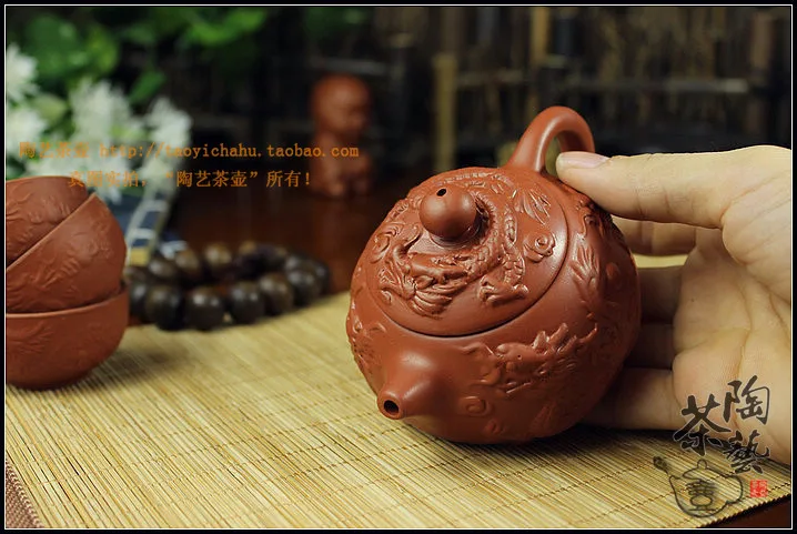 5pcs Kung Fu Tea Set [1 Teapot + 4 Cups Set] 150ml Travel Chinese Porcelain Sets Ceramic Yixing Purple Clay Tea Service