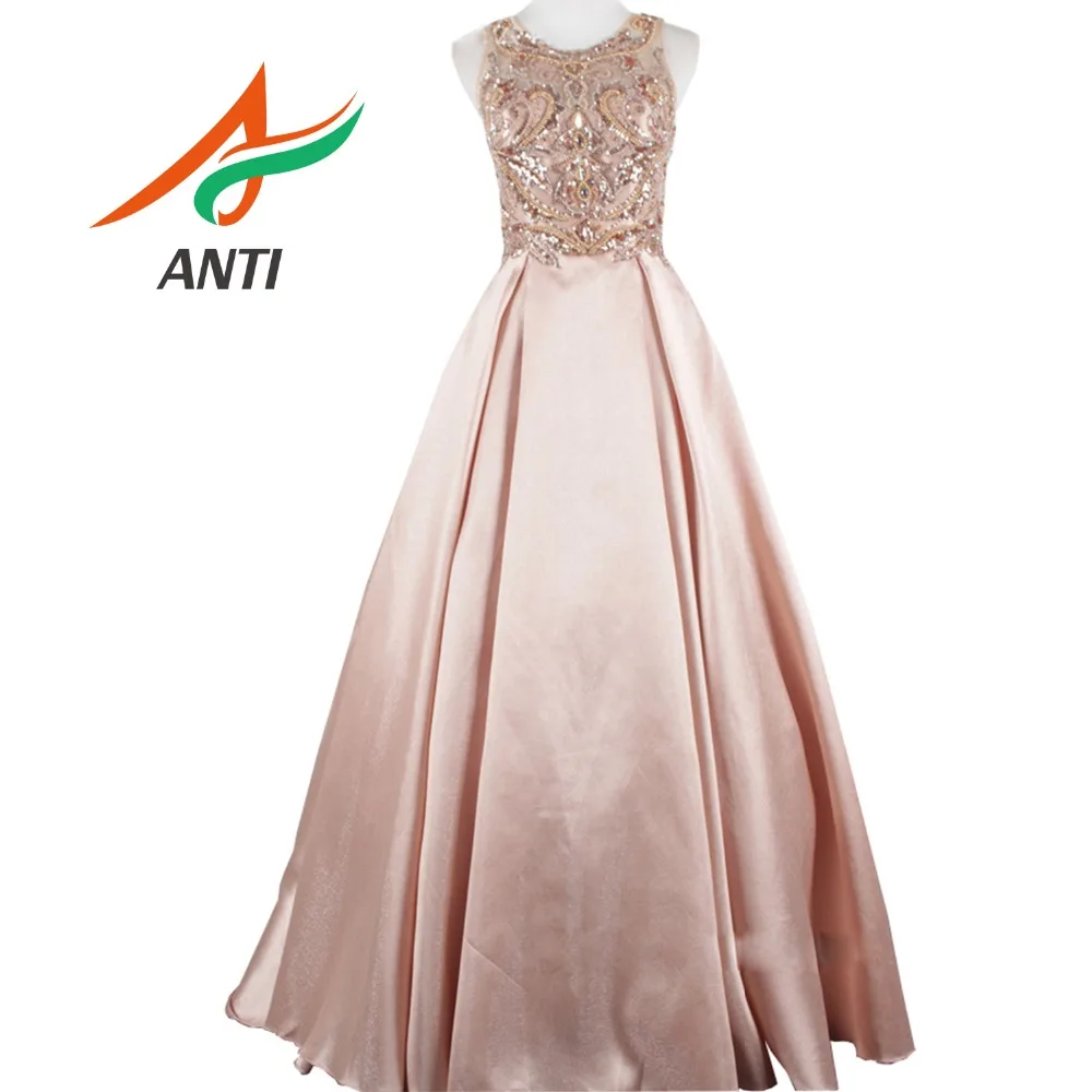 

Anti Fashion A-line Prom Dress Lace Beaded Robe De Soiree Luxury Satin Sleeveless Evening Dress Elegant Banquet Ball Dress