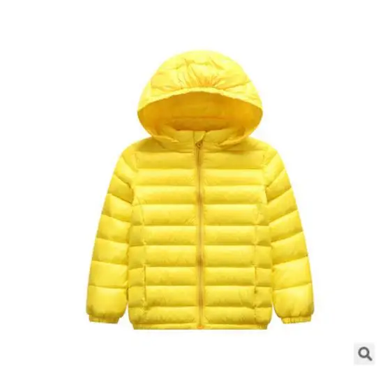 От 1 до 12 лет легкая парка для мальчиков и девочек куртка-пуховик модная детская одежда зимнее пальто куртки с капюшоном одежда подростка - Цвет: yellow