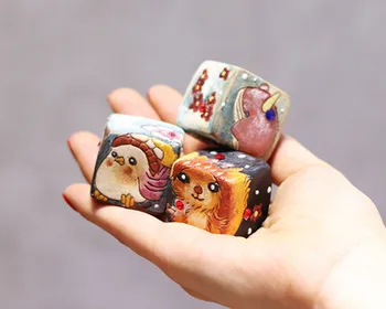 

Korean flower pot ornaments three-dimensional carved hand-painted small stones with diamonds Feel free to buy a combination