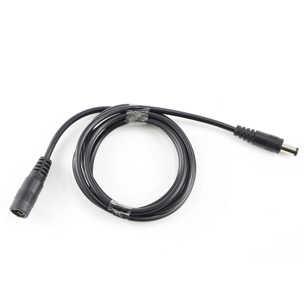 5,5x2,1 мм 1 м Разъем питания постоянного тока с удлинителем Удлинительный провод кабель черный шнур для светодиодной ленты светильник 5050 или 3528 или CCTV автомобильное зарядное устройство