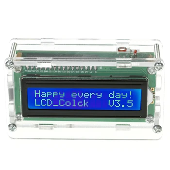 

DIY Digital Timer LCD Clock Kit programmer Date Time Temperature Display with Transparent Case with Timer Switch