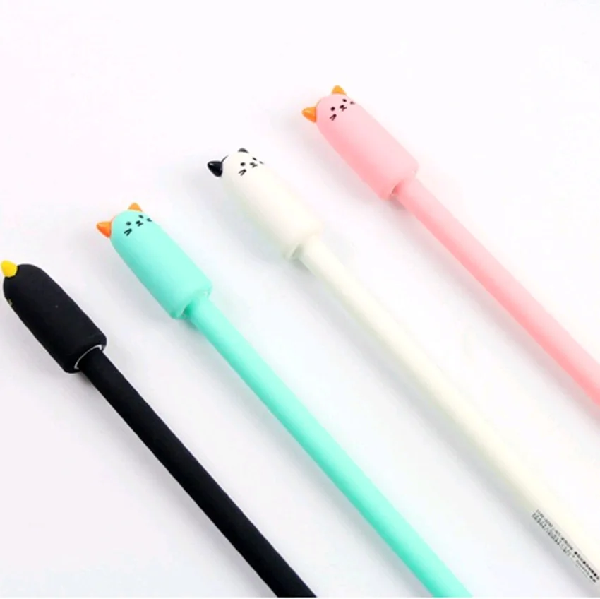 4 pcs/lot 0.5 mm Creative Smart Cat Pen Ink Pen Promotional Gift