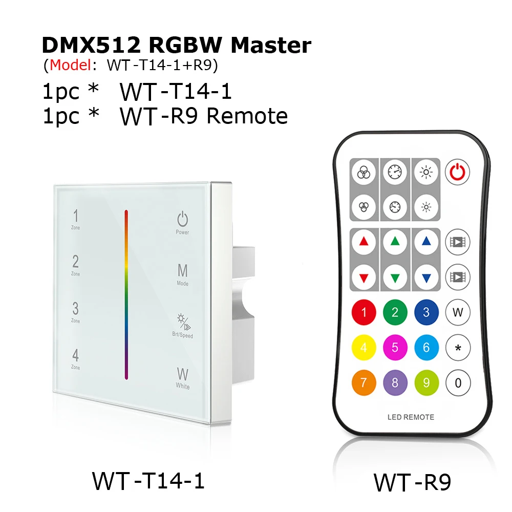 DMX512 контроль ler RGBW 4ch Zone 2 4G RF пульт дистанционного управления AC 220V 230V 110V настенная
