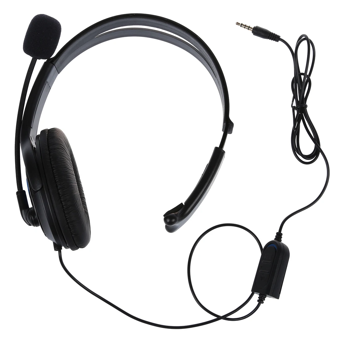 

CES 3.5mm Jack Connector PS4 Chat Headset with One-Size-Fits-All Design and Fully Adjustable Swivel Boom Microphone Black