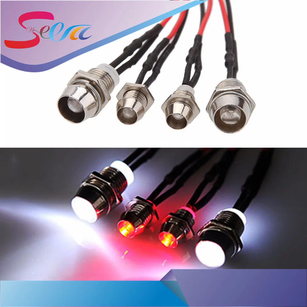 

2 Sets Upgrade Parts 4 LED Lights Set Headlight Taillight for 1/10 1/8 RC Car HSP Kyosho HPI TRAXXAS Monster Truck