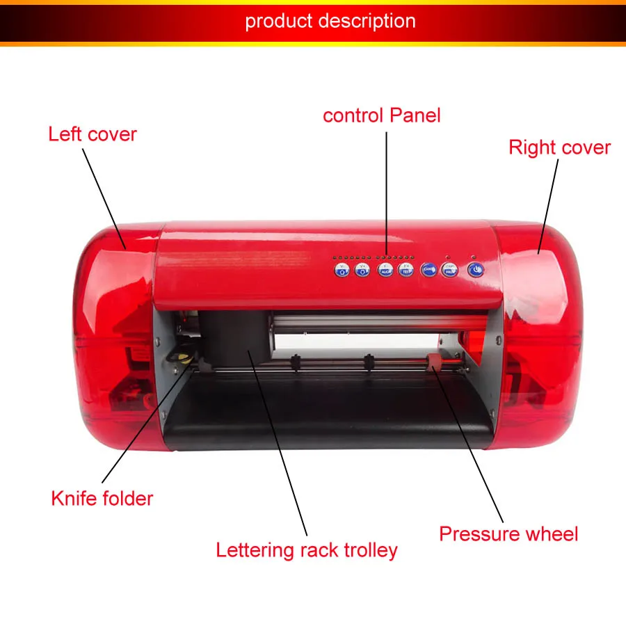 A4 Stickers Cutter Vinyl Cutter Plotter Cutting Machine Contour Cut Function Red 