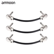Ammoon 15 см/30 см гитарный кабель гитарная педаль эффектов инструмент патч-кабель 1/" Серебряный Прямоугольный штекер 3-Pack/6-Pack