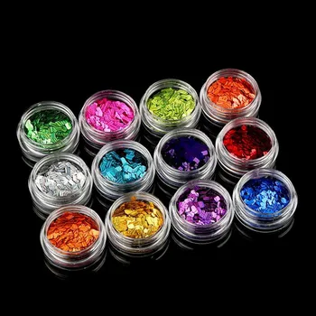 

12 Color Nail Art Decoration Shell Paper Flake Slice Sequins Fragment 12 Box Beautiful Import Shell Piece