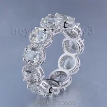 Вечность стиль Solid14k Белое золото подлинное зеленое Помолвочное кольцо с аметистом кольцо 585 Белое золото бриллианты аметист кольцо для женщин WU194