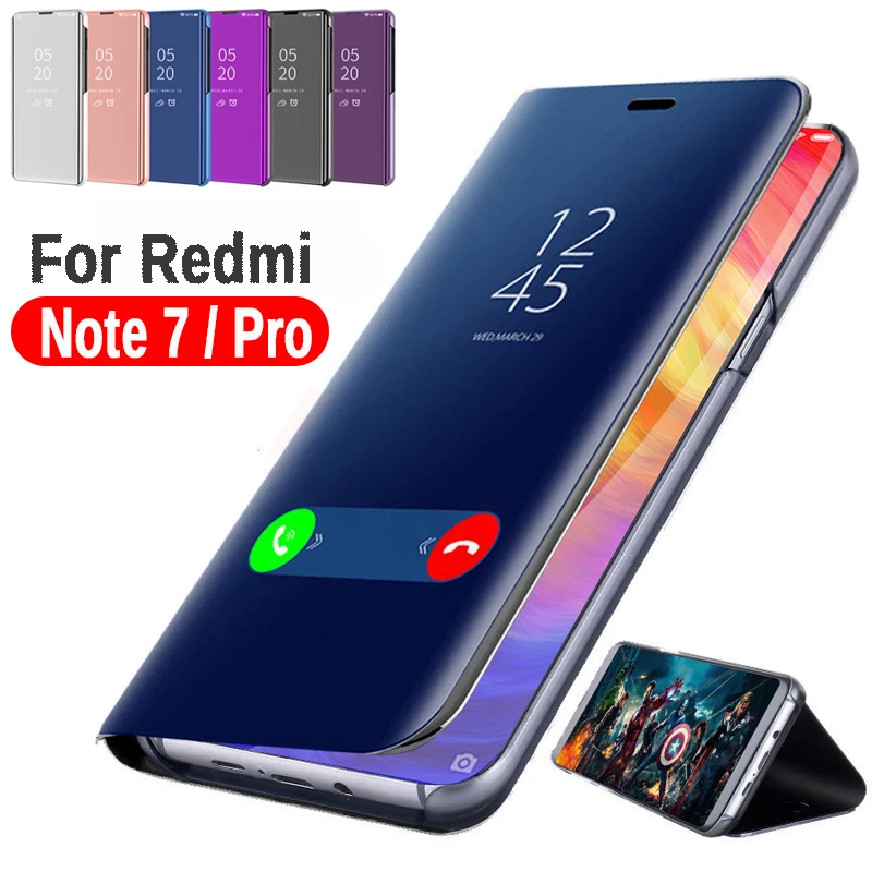 Ốp lưng Dành Cho Tiểu mi Đỏ Mi Note 7 Bao mi rror Bề Mặt Da Lưng Điện Thoại Dạng Flip Case Ngày Đỏ mi Đỏ MI Note 7 Note7 Pro Chống Sốc xiaomi leather case custom