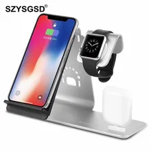 SZYSGSD Быстрое беспроводное зарядное устройство Qi подставка для Apple Watch Беспроводная зарядная панель для iPhone XS X Qi подставка зарядное устройство для Apple Airpods