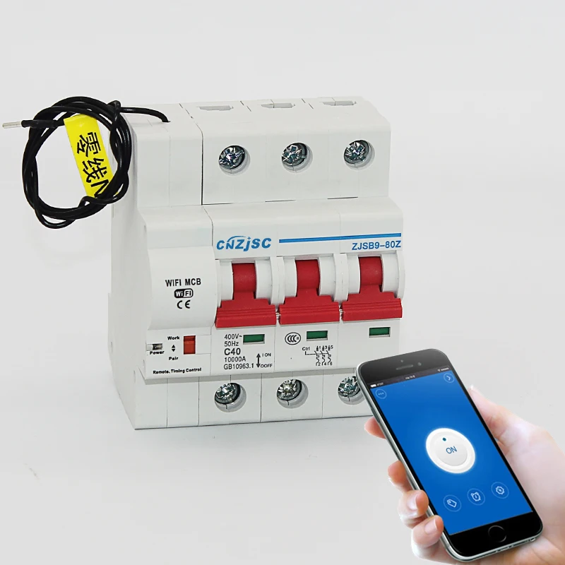 

3P 100A WiFi remote control Smart Circuit Breaker overload short circuit protection with Amazon Alexa and Google for Smart hom