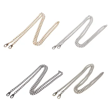 

THINKTHENDO Long 120cm 4 Color Metal Baguette Shape Shoulder Bag Strap Chain Replacement Handle For Purse Handbags