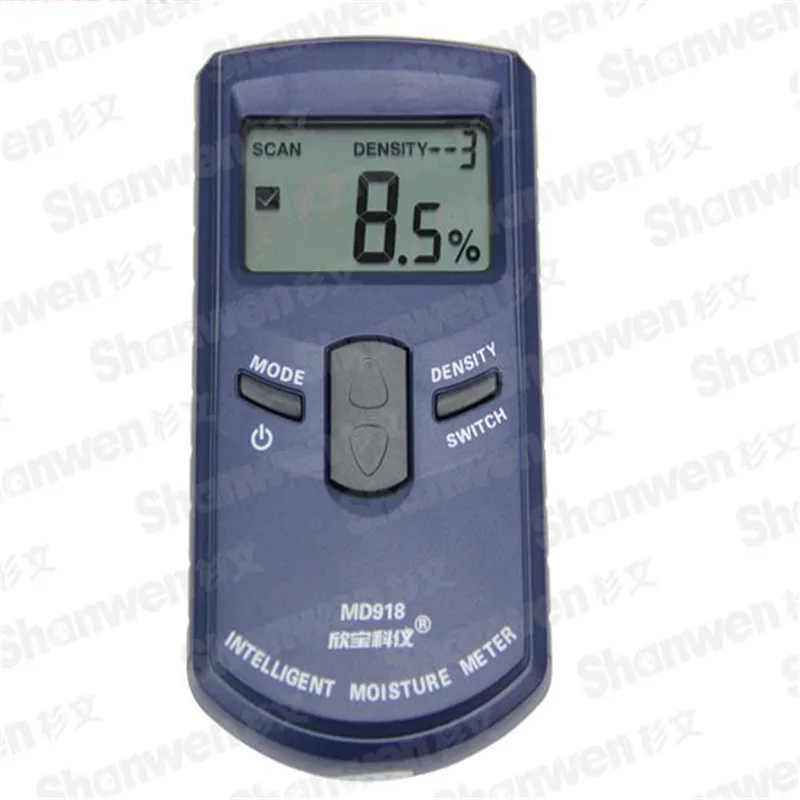 Goedkoop Inductieve Houten Boom Hout Digitale Vochtmeter met zak MD918 4 ~ 80% Resolutie 0.5% MD 918