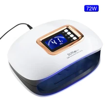 72 Вт/54 Вт УФ лампа Светодиодный лампа для ногтей двух ручная лампа Сушилка для ногтей Маникюр для Полимеризации Гель-лака Гель-лак Авто Сенсор прозрачный дисплей времени с 36 светодиодный