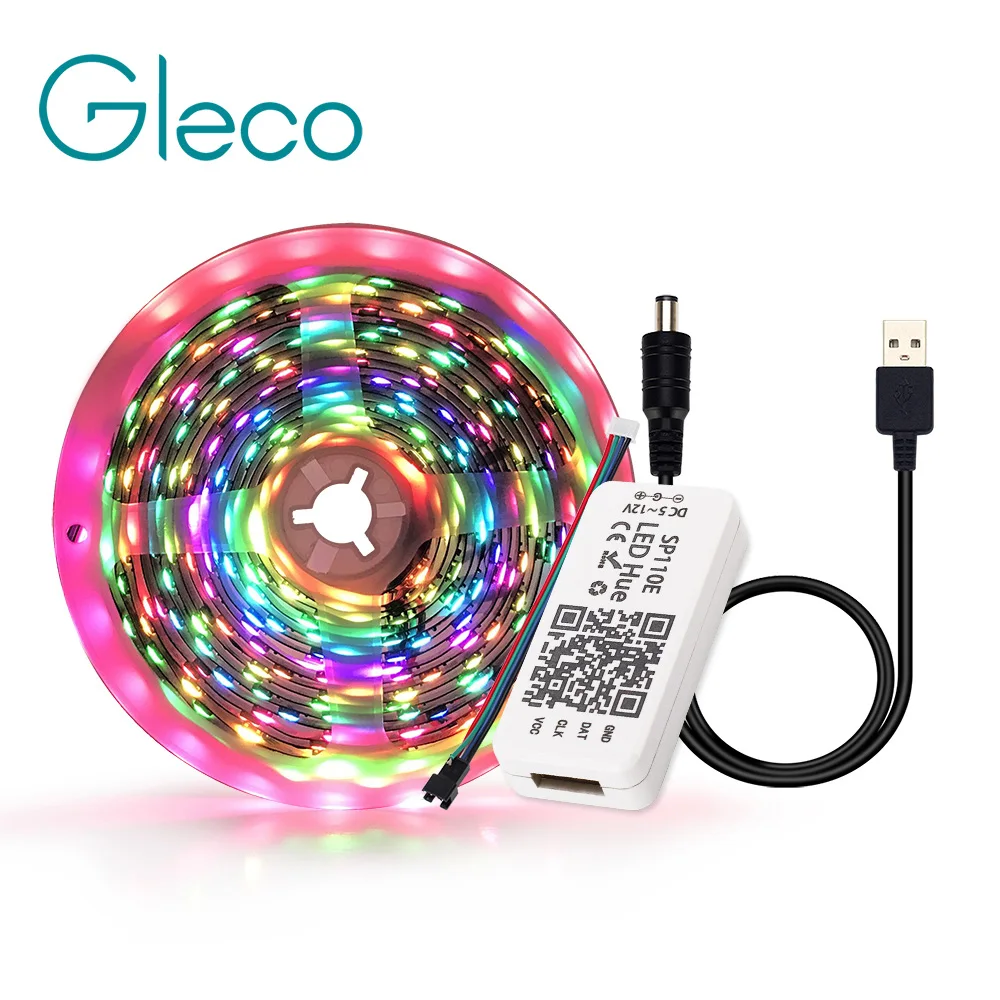 USB светодиодная полоса освещения Bluetooth контроллер Мечта Цвет 5 в WS2812B 5050 RGB