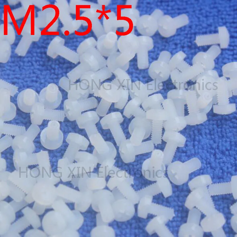 

M2.5*5 White 1 pcs Round Head nylon Screw 5mm plastic screw Insulation Philips Screw brand new RoHS compliant PC/board DIY hobby