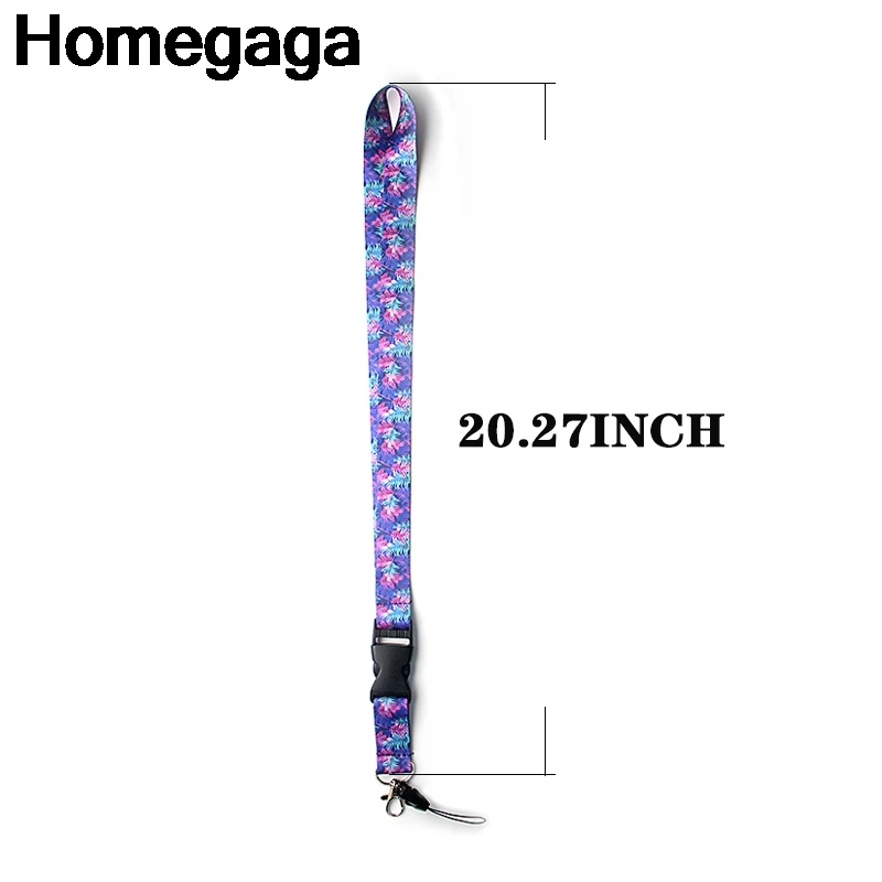 Homegaga фиолетовые цветы листья ремешки шеи ремень id значок держатели телефона ожерелье для ключей держатели значков тесьма D2129