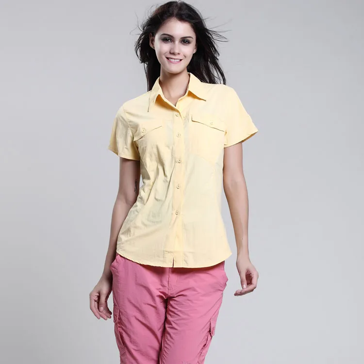 

2018 Women Outdoor Shirts Hiking Claming Fishing Clothing UPF40+ Breathable Wicking Sports Fast Dry Fishing Clothes