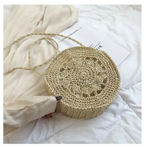 Summer Womens Bohemian Woven Handbag Shoulder Beach Bag Casual Tote Straw Messenger Bags Wicker Rattan Bag For Women 2019