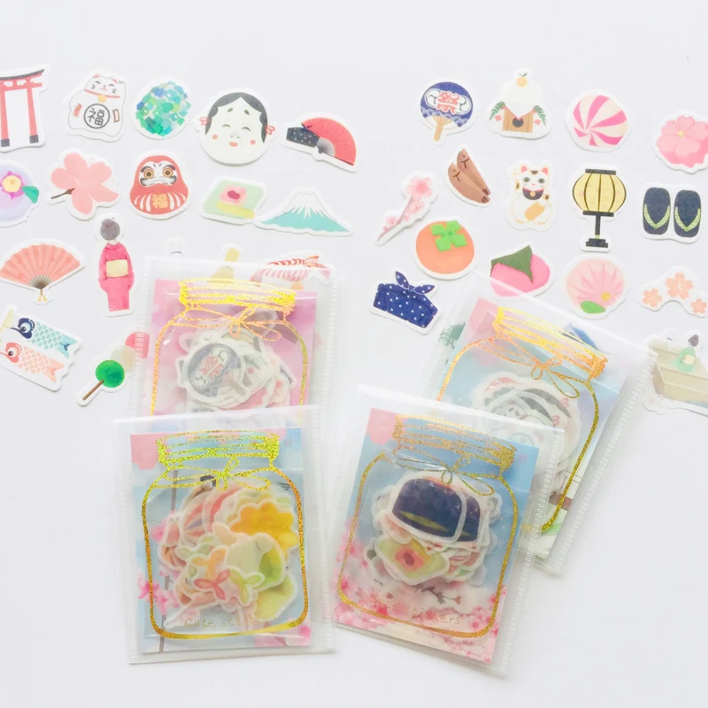 

40 Sheets /Bag Japanese Style Sakara Fuji Decorative Washi Stickers Scrapbooking DIY Diary Album Stick Label
