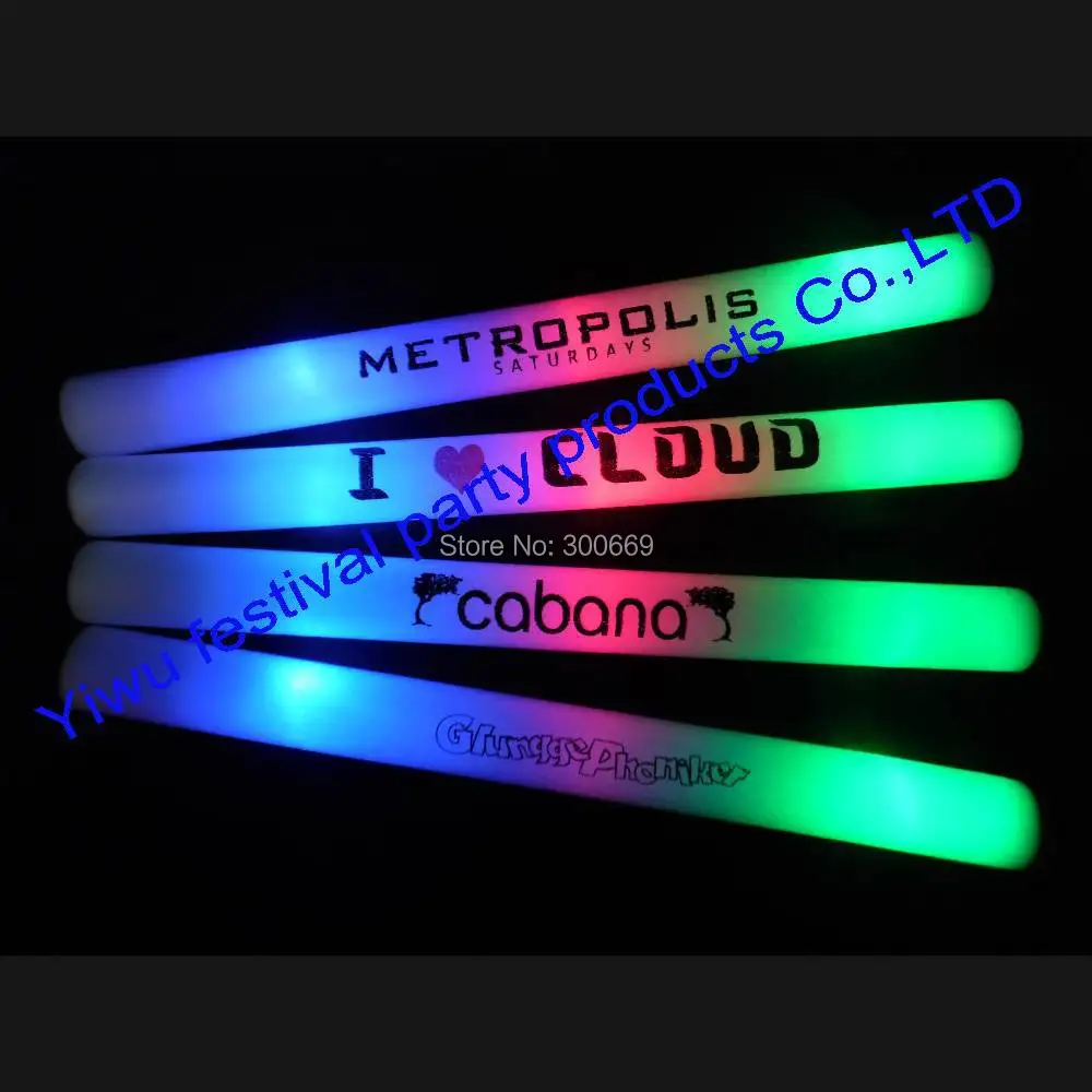 

customize logo free shipping led baton foam stick for party printting logo