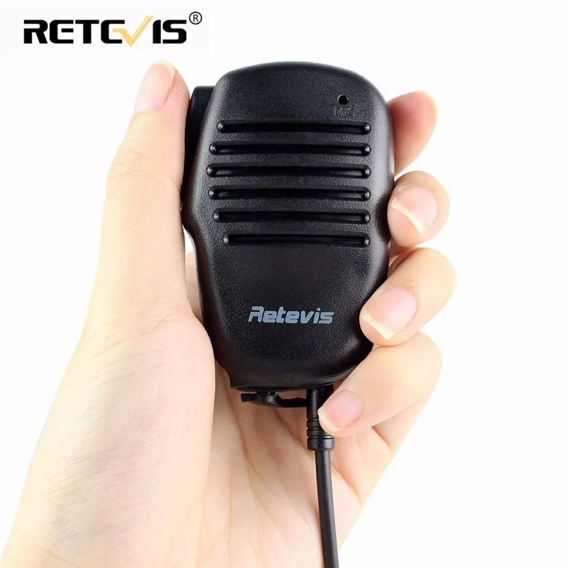 

Retevis Handheld Speaker Microphone PTT MIC Dual Pin Mini Microphone for H-777888s UV5R 9021 Walkie Talkie