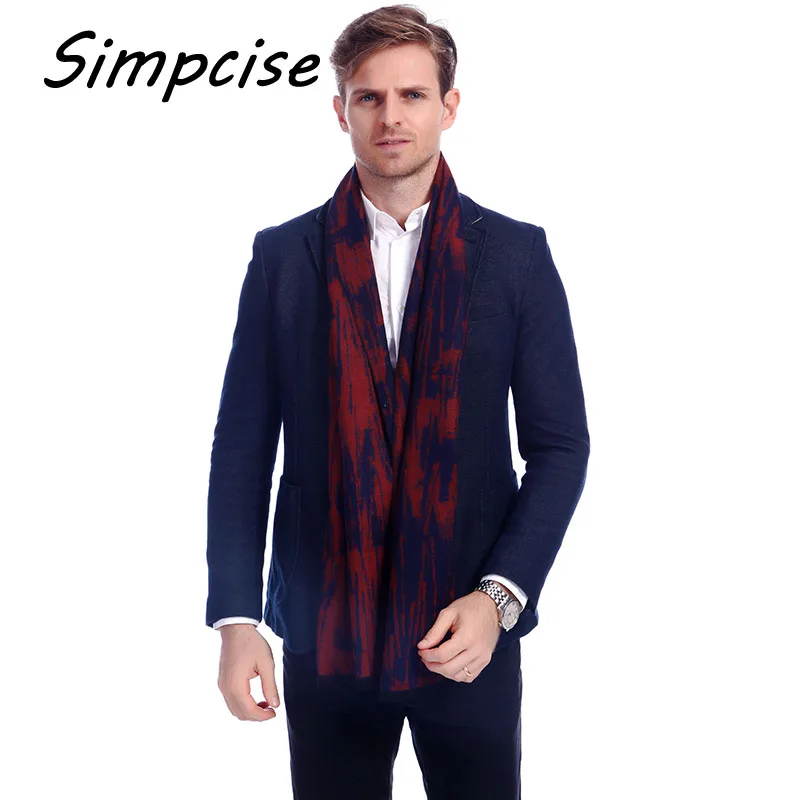 mens dress scarf Men Winter warm Scarfs Doodle Printed Scarf Business Man style Brand Design Cashmere Wraps A3A18925 male scarf