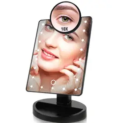 Светодиодный косметический зеркало с лампочкой с сенсорным датчиком косметический свет 1X 10X USB Питание от аккумулятора 16 22 светодиодный s