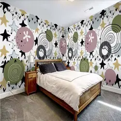 Индивидуальные обои детская комната мультфильм геометрический круг полный дом на заказ фоновая стена Высококачественный