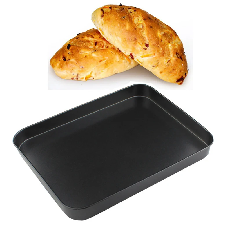 1 pc Non Stick Carbon Steel Cake Baking Pan Biscuits Tray Pizza Pan