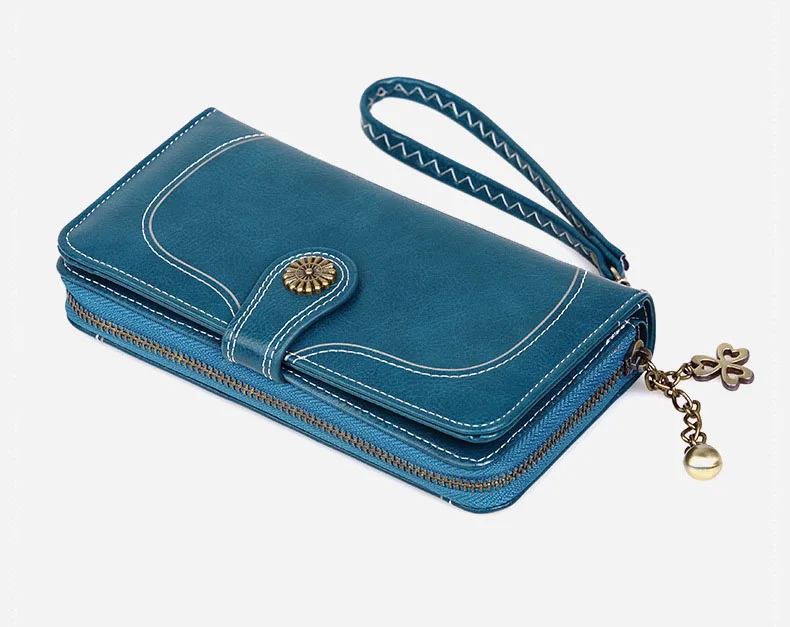 Мода новые женские бумажники на молнии с застежкой клатч сумка цветочный дизайн женский кошелек длинный женский кошелек Монета Наличные сумки для карт желтый