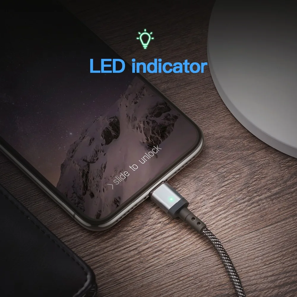 Magnetic Cable For iphone for Lighting Cable Micro USB C Cable mi9 Type C Fast Charging Adapter Micro USB Type-C Magnet Charger
