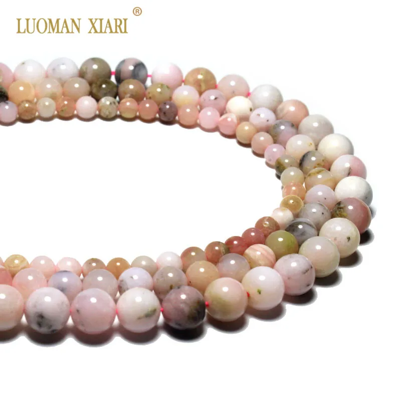 

Wholesale AAA+ Round Natural Imported Pink Opal Gem Stone Beads For Jewelry Making DIY Bracelet Necklace 6/8/10 mm Strand 15''