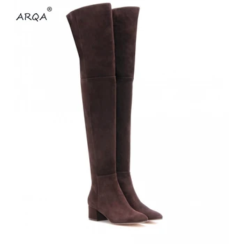 

2019 Europe and the United States Autumn and Winter Brand Women's Fashion Show Boots Luxury Extra Cashmere Knee Boots