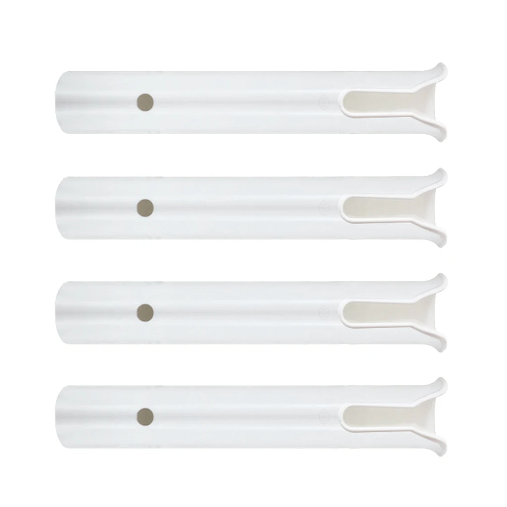  4 Pieces White Plastic Fishing Rod Holder Socket with Screws & Nuts for Marine Kayak Boat Yacht  Fishing Box 