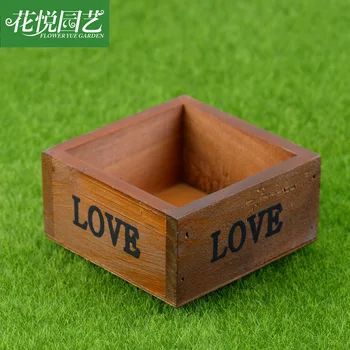 

New Arrival Zakka Small Wooden Box Flowerpots Flower Pot Tower Storage Box Grocery Retro Wood Succulents Box 10*10*5CM